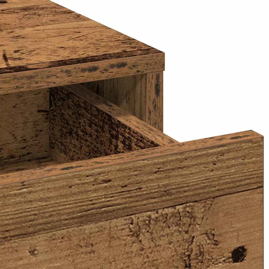 Table de Toilette avec tiroir 3 pcs Marron Bois d'ingénierie - 9