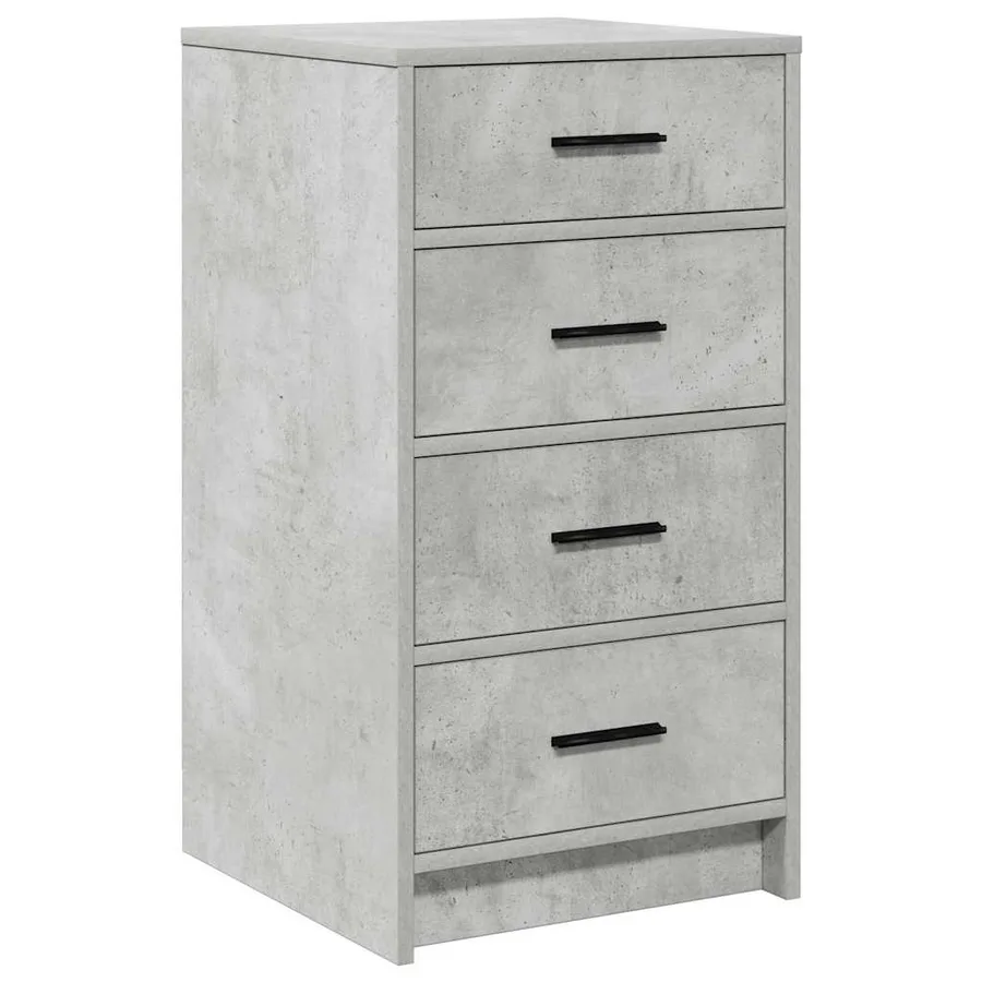 Table de Toilette 3 pcs Gris béton Bois d'ingénierie - 7