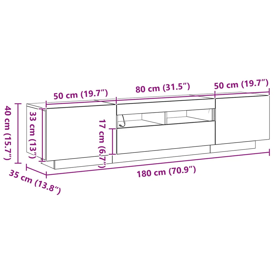 Ensemble meuble TV Montage mural 2 pcs Noir 180 x 35 x 40 cm - 12