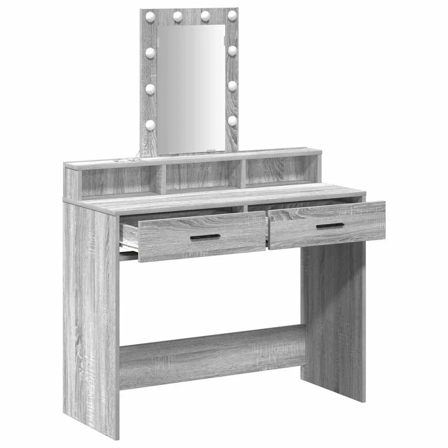 Table de Toilette Gris 100 x 41 x 140 cm Bois d'ingénierie - 4