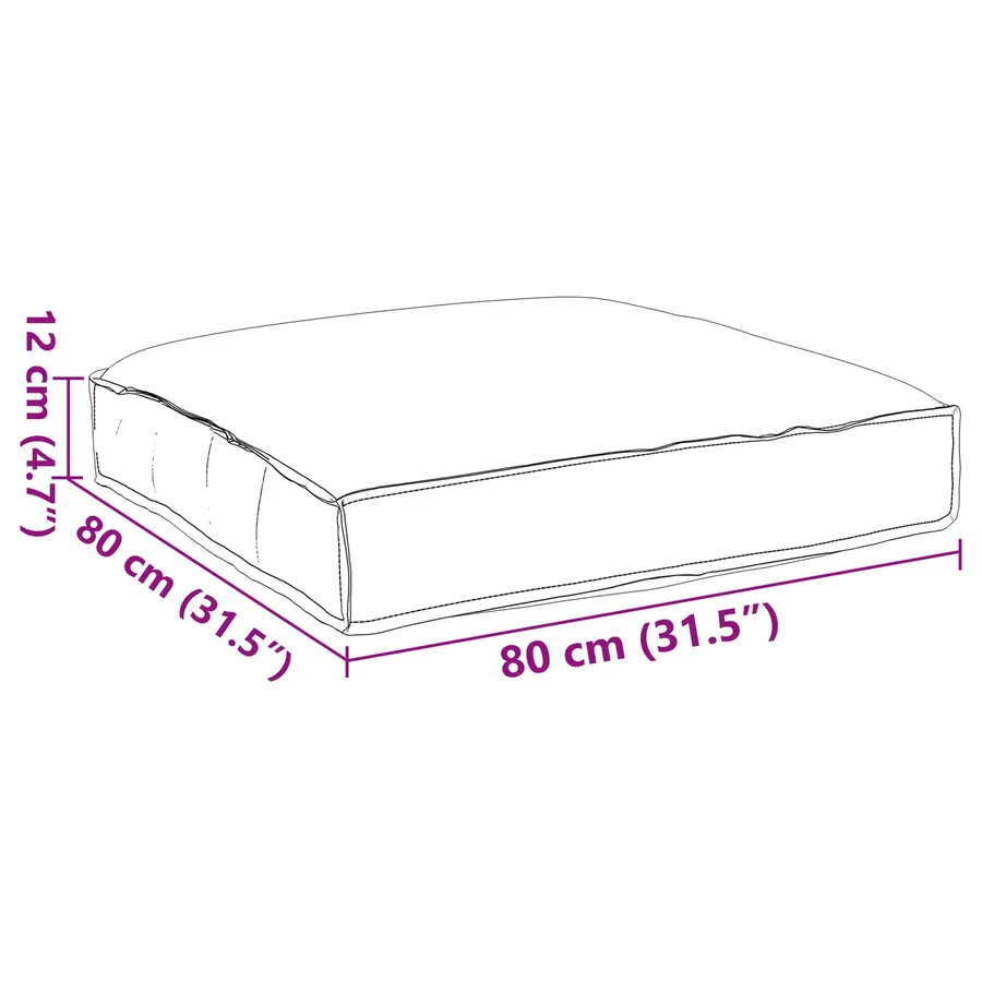 Coussin Bordeaux 80 x 80 x 12 cm Tissu Oxford - 6