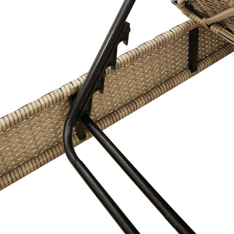 Transat avec coussins beige 55 x 200 x 25,5 cm résine tressée - 11