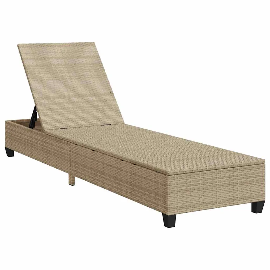 Transat avec coussins beige 55 x 200 x 25,5 cm résine tressée - 4