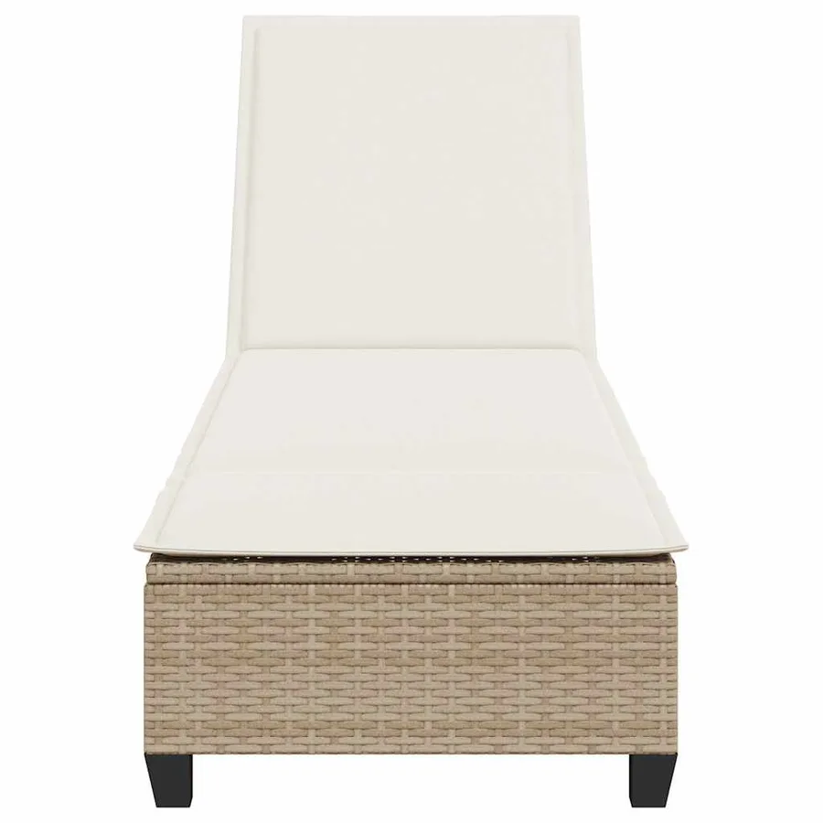 Transat avec coussins beige 55 x 200 x 25,5 cm résine tressée - 6