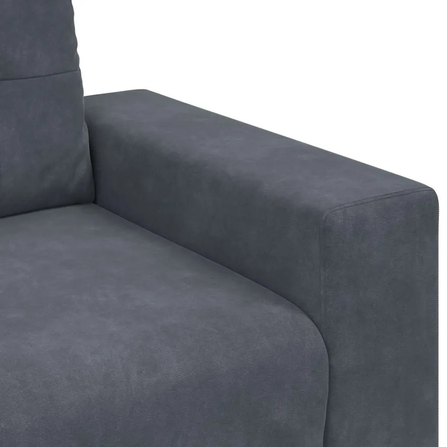 Canapé causeuse gris foncé 180x77x82 cm velours - 7