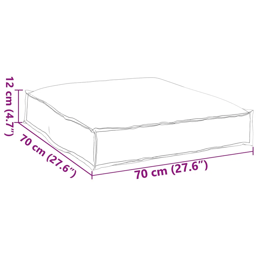 Coussin Anthracite 70 x 70 x 12 cm Tissu Oxford - 6