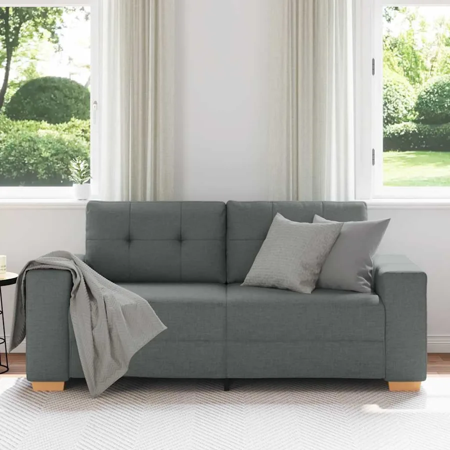 Canapé deux places gris foncé 180 x 77 x 82 cm en tissu - 3