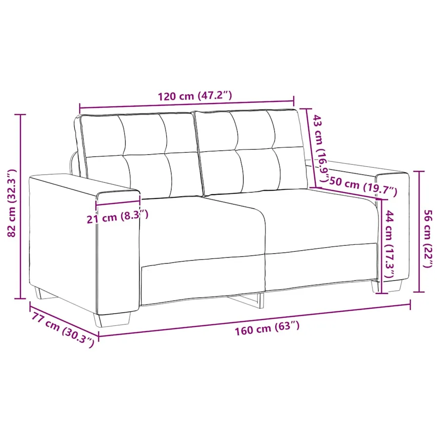 Ensemble canapé 2 pcs avec coussins velours gris foncé - 10