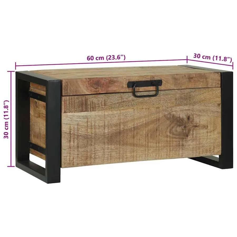 Coffres de rangement 60 x 30 x 30 cm Bois de manguier massif - 13