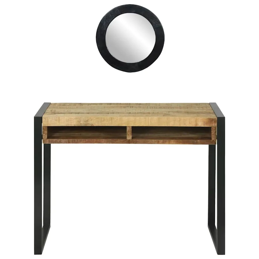 Table de Toilette avec étagère Marron Bois de manguier massif - 6