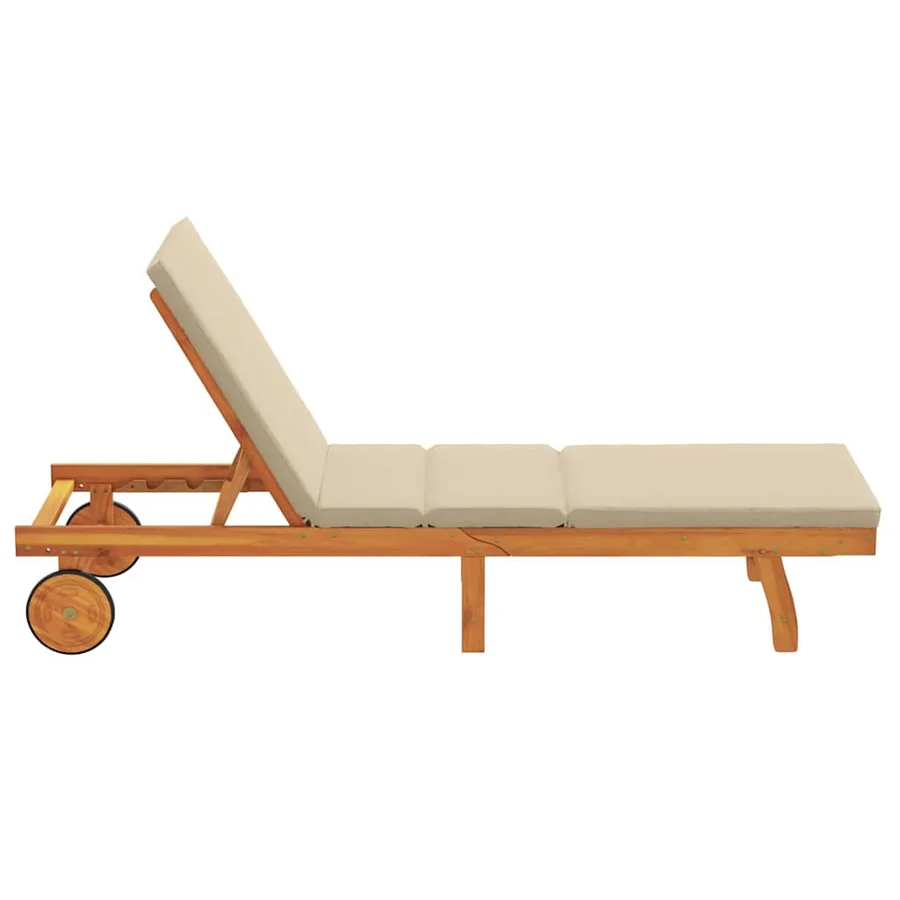 Transat Marron 199 x 63 x 85 cm Bois d'Acacia Massif - 5