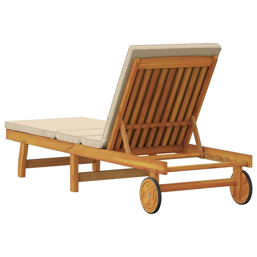Transat Marron 199 x 63 x 85 cm Bois d'Acacia Massif - 6