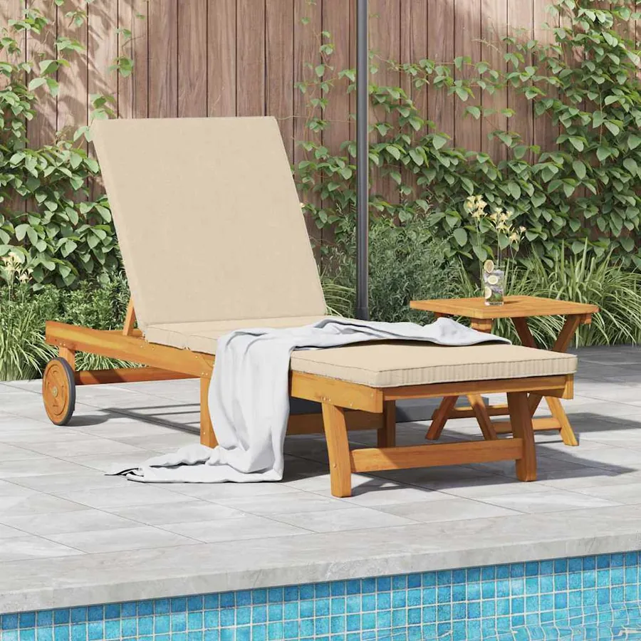 Transat 1-personne 2 pcs Marron Bois d'Acacia Massif