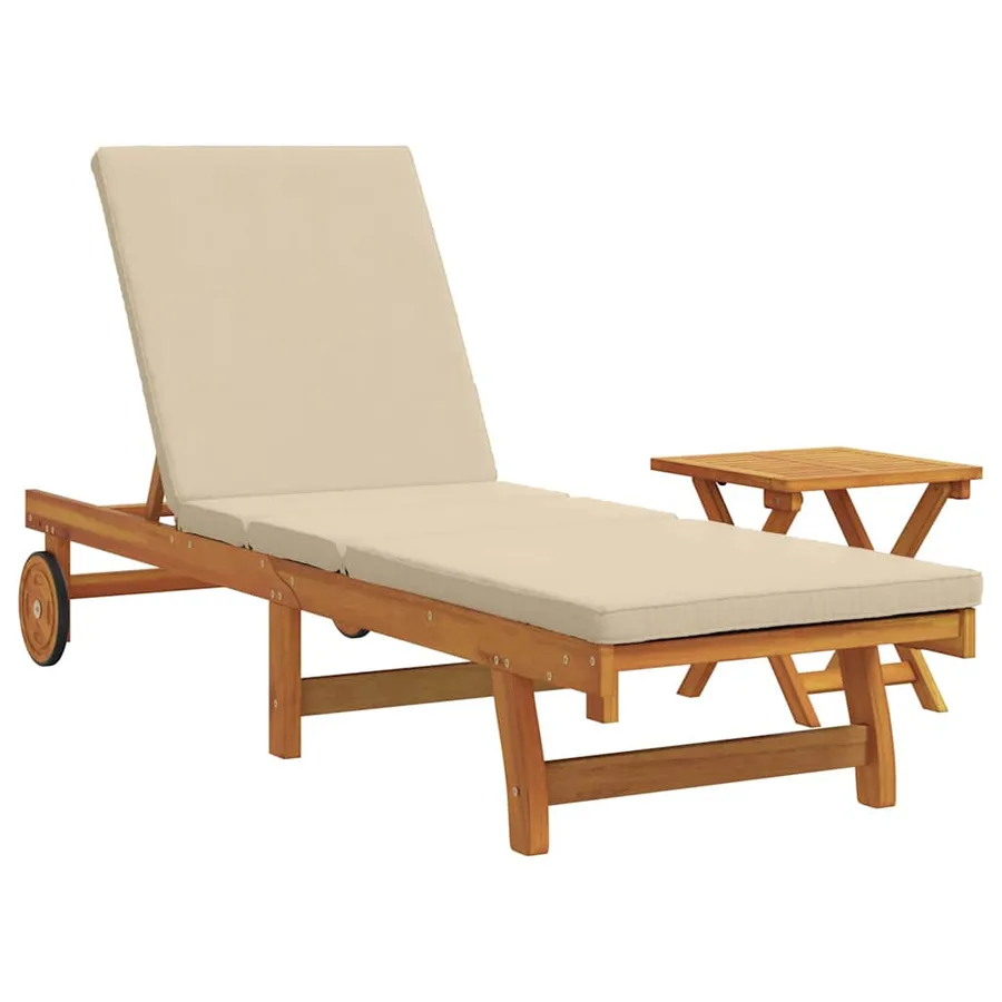 Transat 1-personne 2 pcs Marron Bois d'Acacia Massif - 2