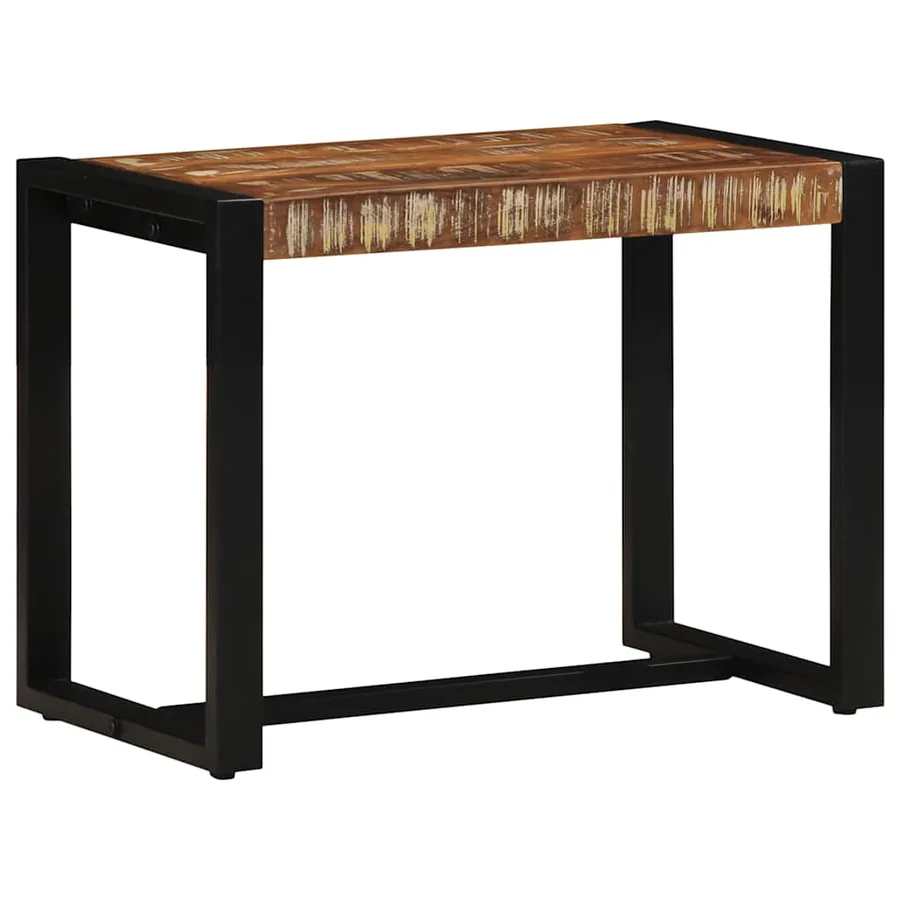 Banc multicolore 60x35x45 cm en bois massif recyclé
