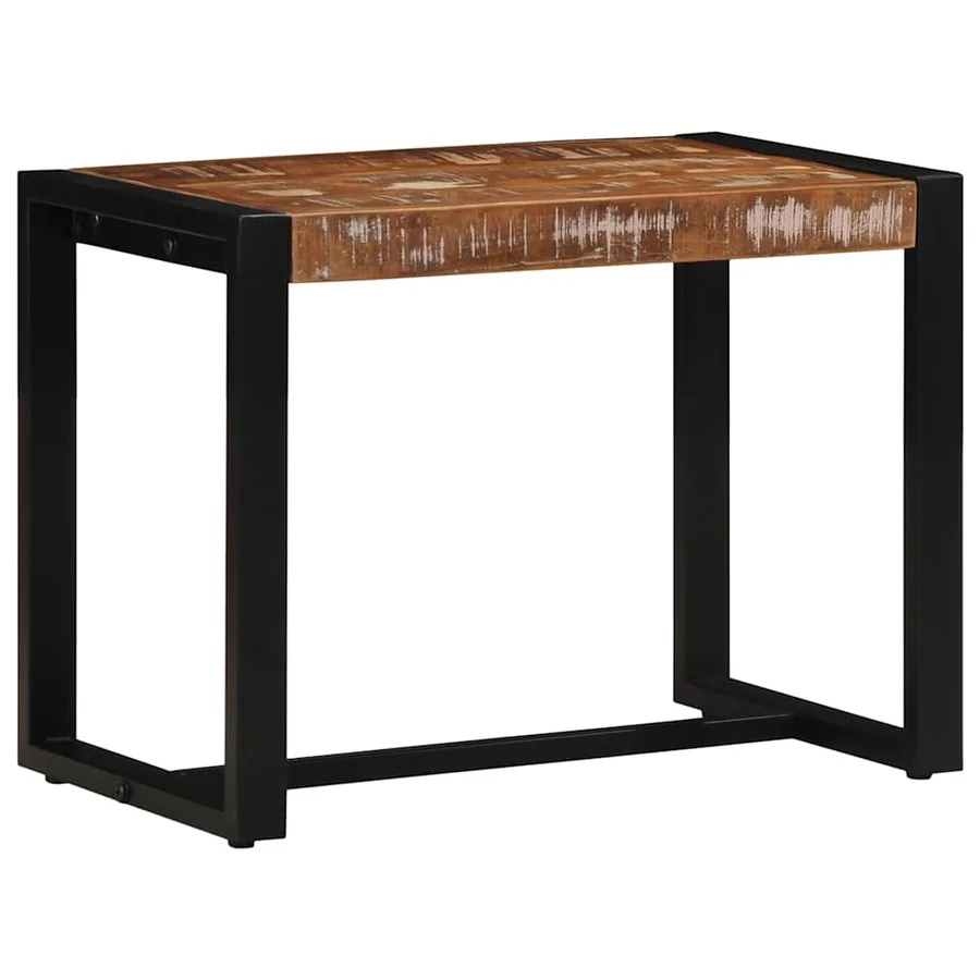 Banc multicolore 60x35x45 cm en bois massif recyclé - 3