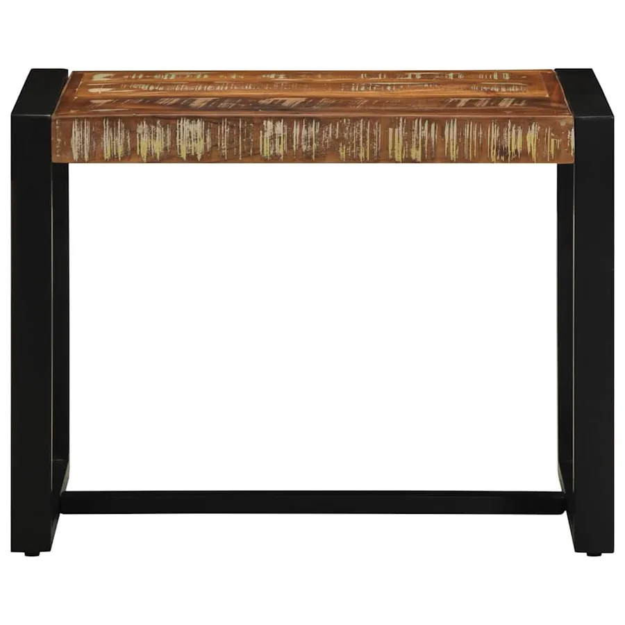 Banc multicolore 60x35x45 cm en bois massif recyclé - 4