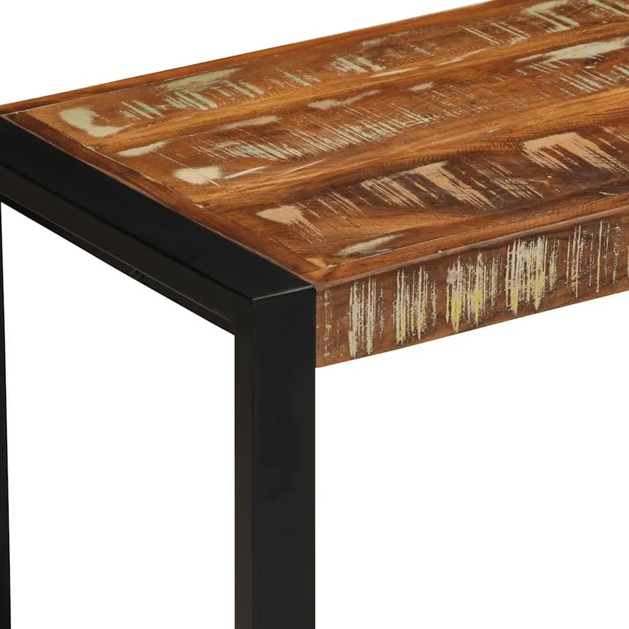 Banc multicolore 60x35x45 cm en bois massif recyclé - 6