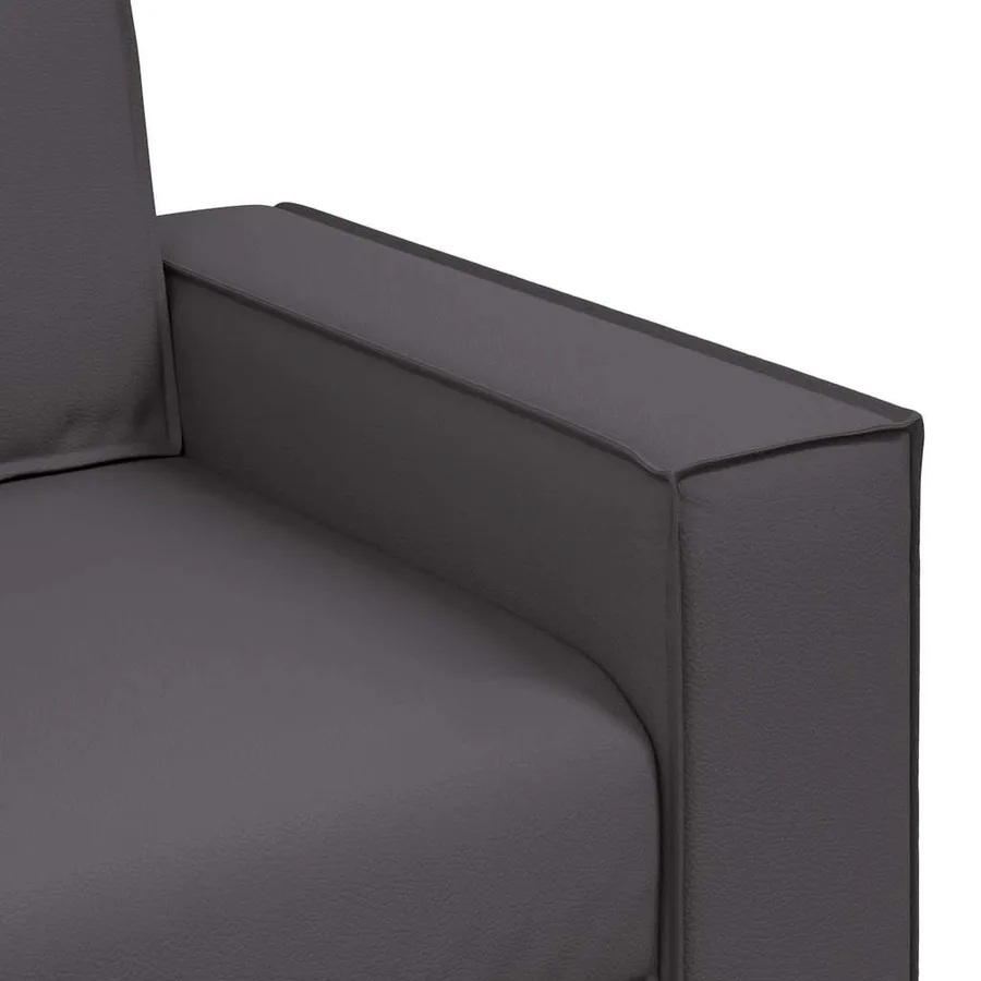 Canapé deux places Gris 180 cm Simili cuir - 7
