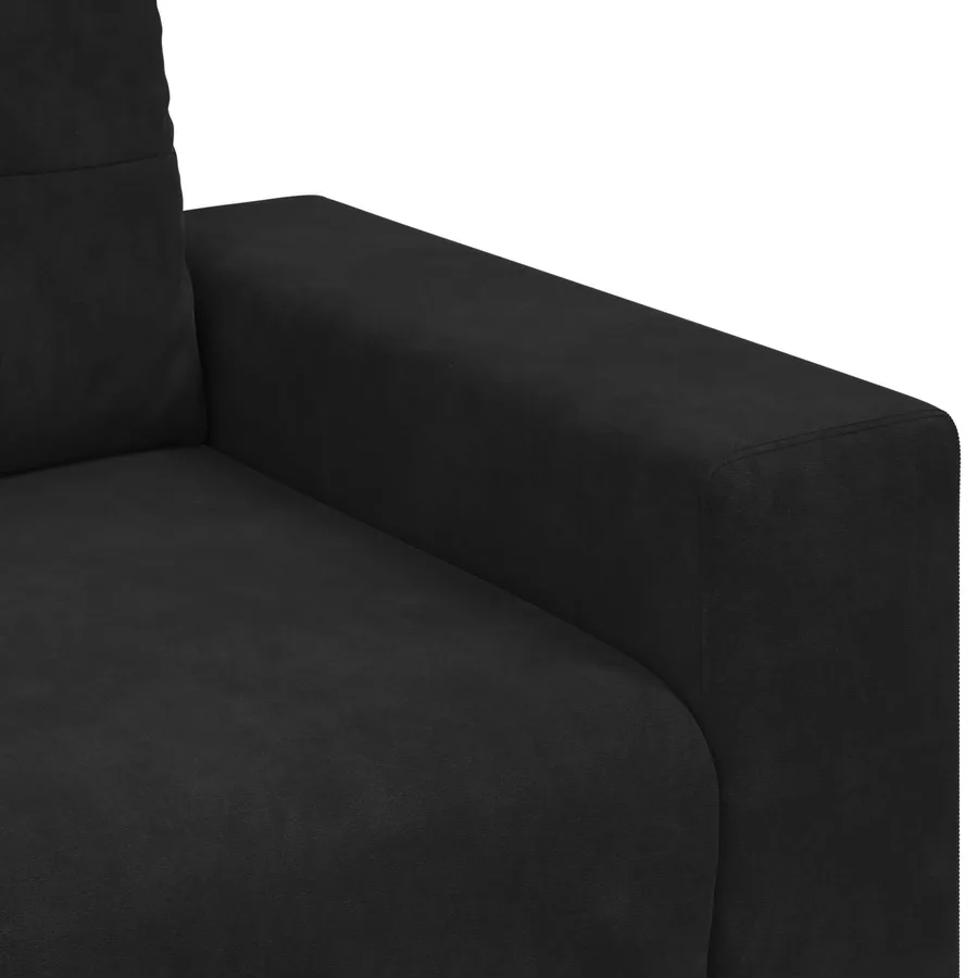 Ensemble de Canapés 3 pcs Noir 221 x 80 x 80 cm Velours - 11