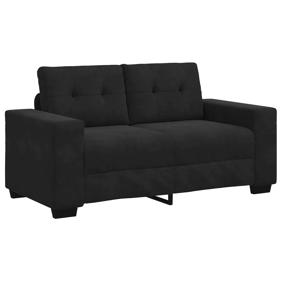Ensemble de Canapés 3 pcs Noir 221 x 80 x 80 cm Velours - 6