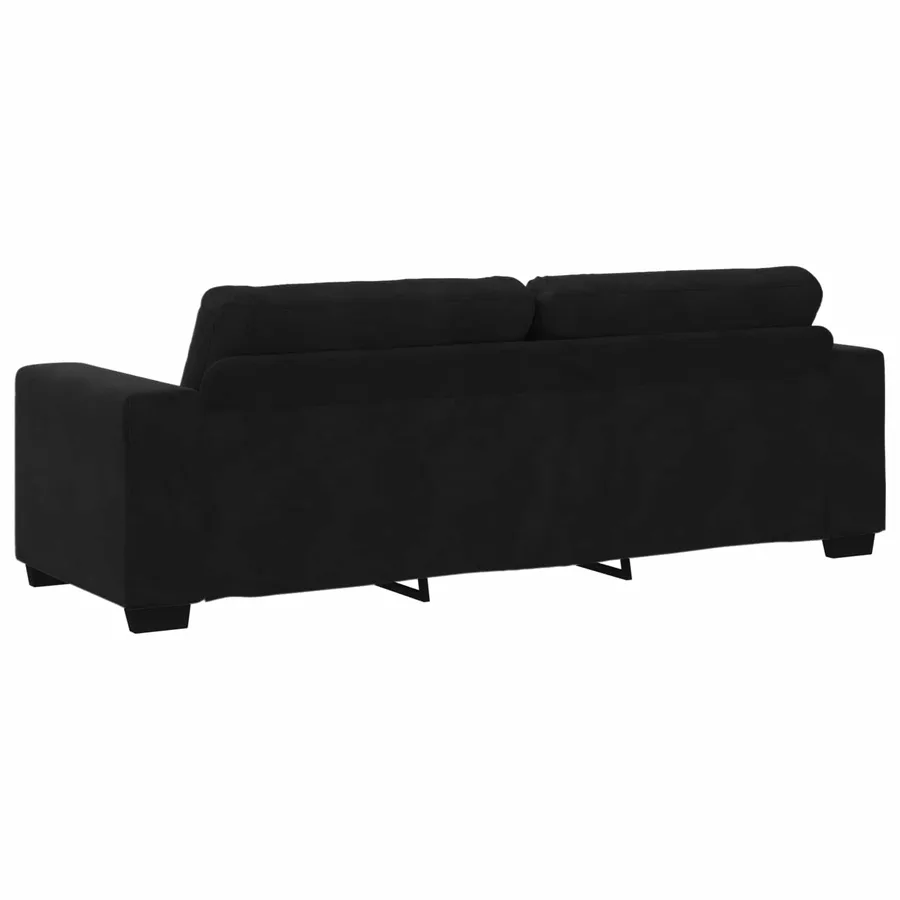 Ensemble de Canapés 3 pcs Noir 221 x 80 x 80 cm Velours - 8