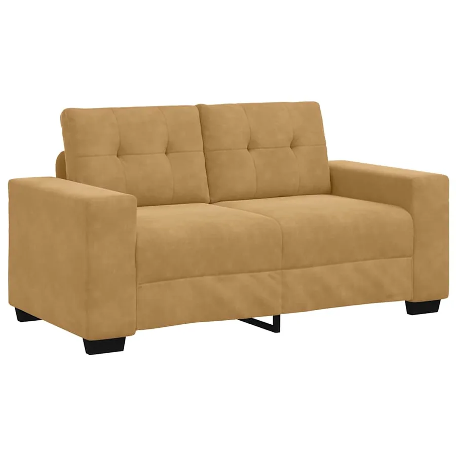 Ensemble de Canapés 3 pcs Marron 221 x 80 x 80 cm Velours - 5
