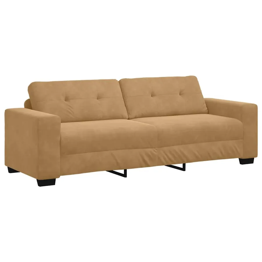 Ensemble de Canapés 3 pcs Marron 221 x 80 x 80 cm Velours - 6