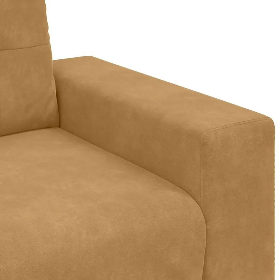 Ensemble de Canapés 3 pcs Marron 221 x 80 x 80 cm Velours - 8