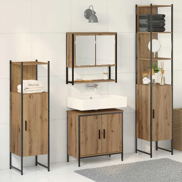 Ensemble de mobilier de salle de bain 4 pc Marron