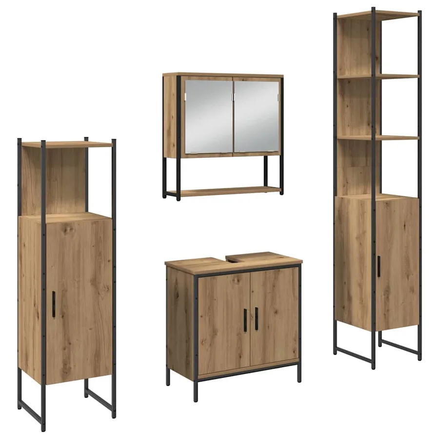 Ensemble de mobilier de salle de bain 4 pc Marron - 2