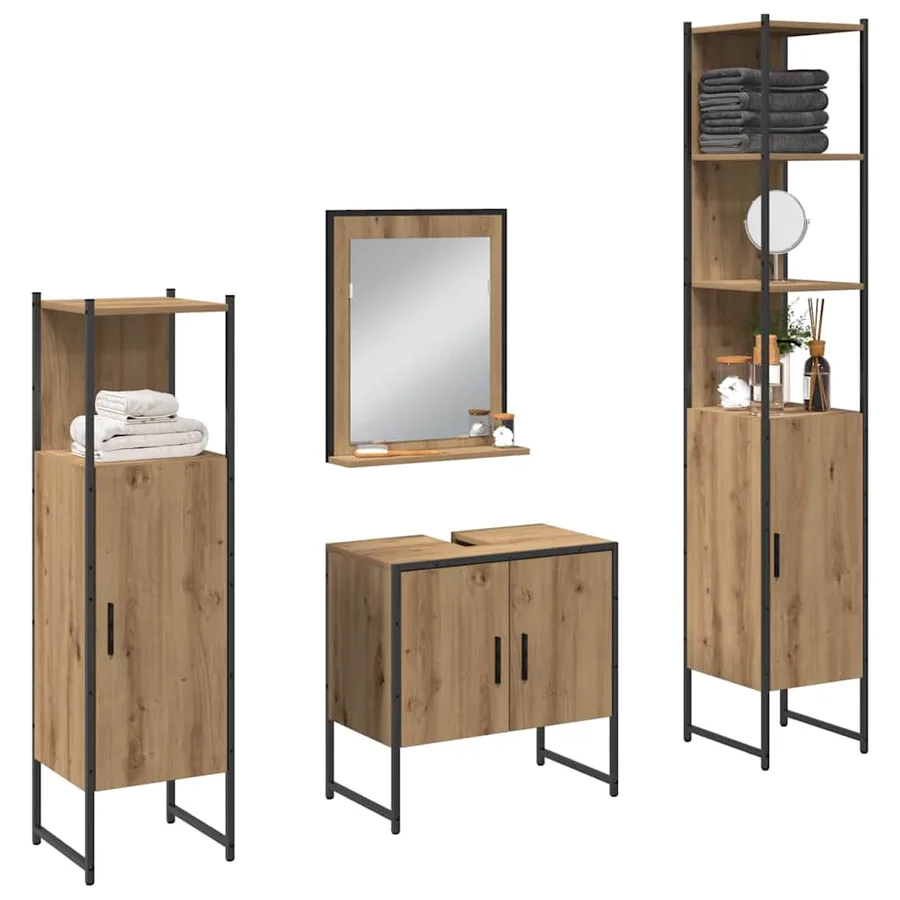 Ensemble de mobilier de salle de bain 4 pc Marron - 3