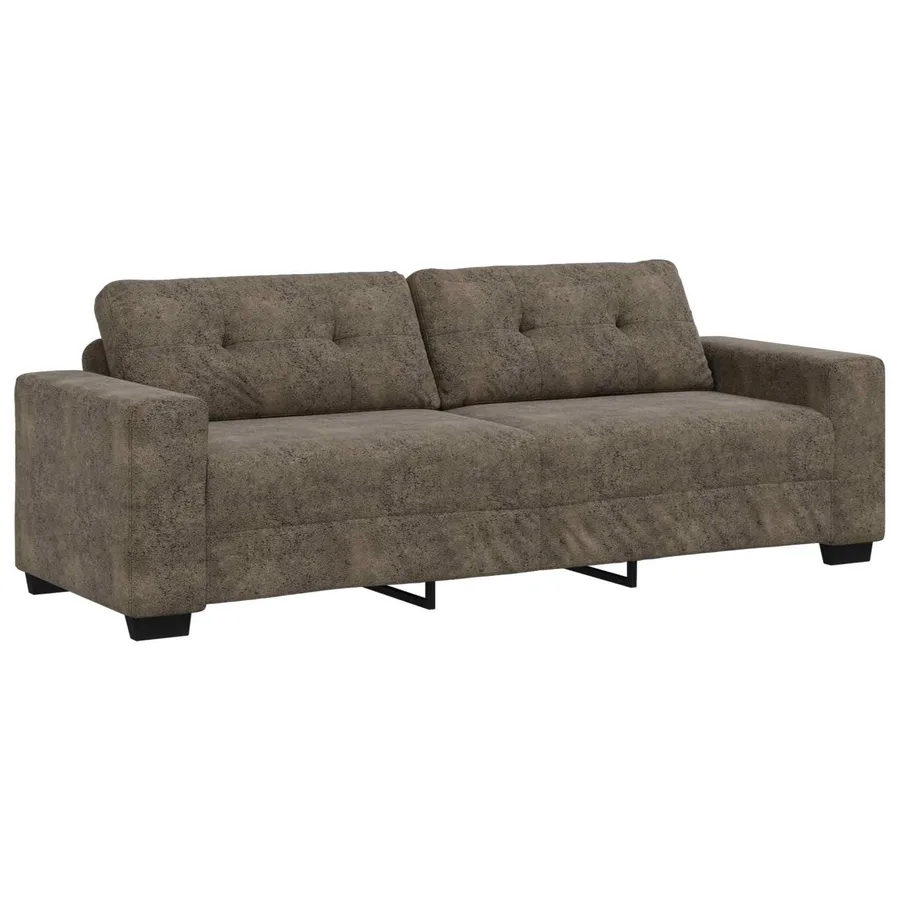 Canapé 3 pcs Gris foncé 221 x 80 x 80 cm Tissu en lin mélangé - 6