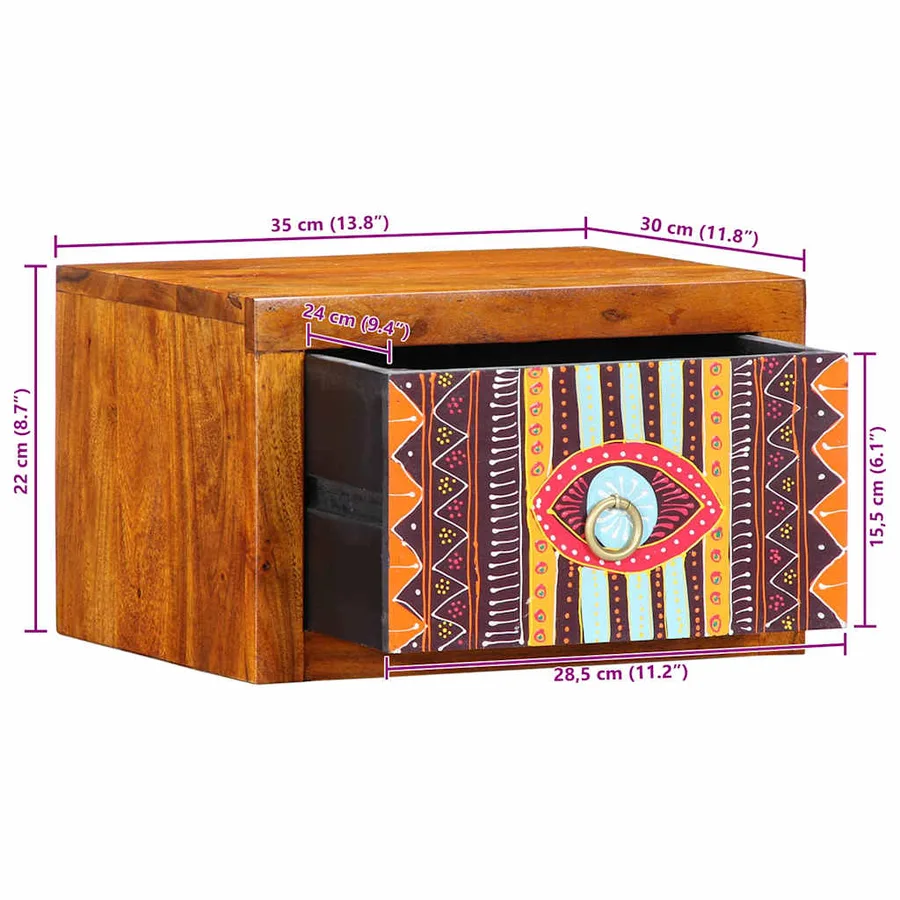 Cabinet de chevet avec tiroir 2 pcs Marron 35 x 30 x 22 cm - 14