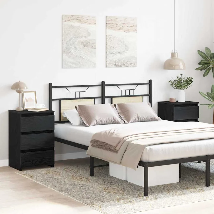 Cabinet de chevet 2 pcs Chêne noir 40 x 35 x 62,5 cm - 4