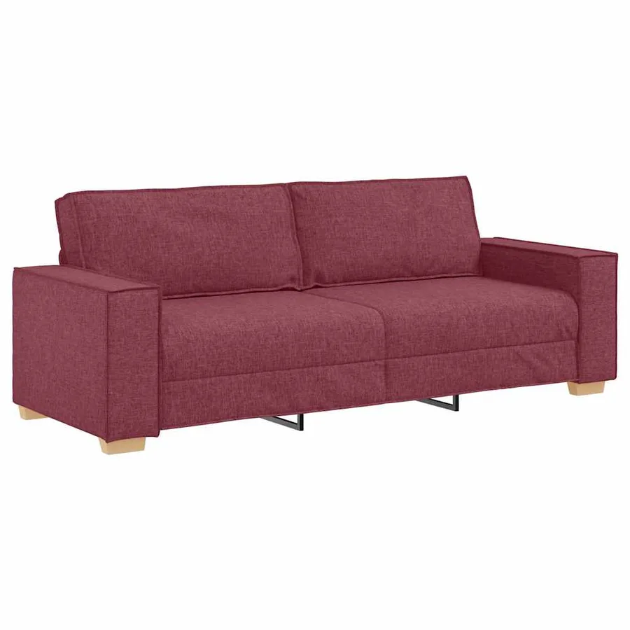 Canapé 3 pcs Bordeaux 220 x 80 x 84 cm Tissu en lin mélangé - 6