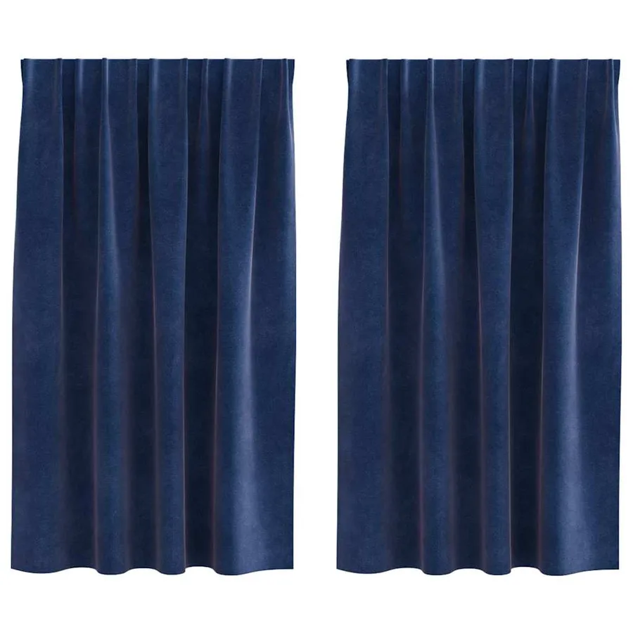 Rideaux occultants 2 pcs Bleu foncé 140 x 140 cm Velours - 2