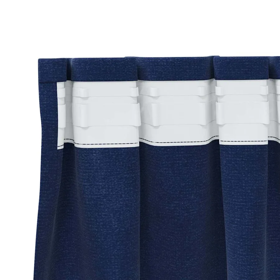 Rideaux occultants 2 pcs Bleu foncé 140 x 140 cm Velours - 5