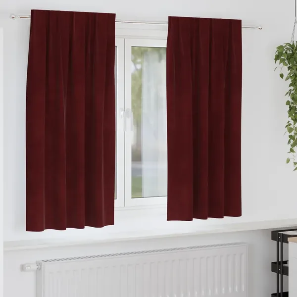Rideaux occultants 2 pcs Bordeaux 140 x 175 cm Velours