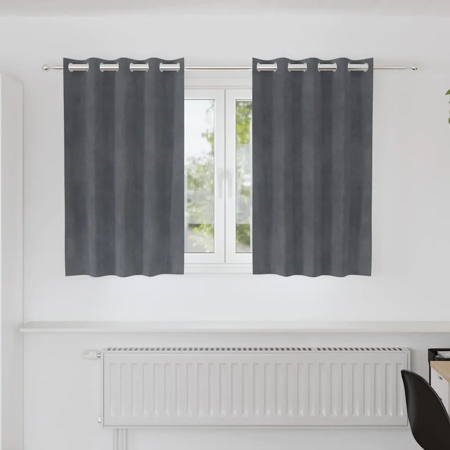 Rideaux occultants 2 pcs Gris clair 140 x 140 cm Velours