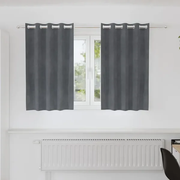 Rideaux occultants 2 pcs Gris clair 140 x 140 cm Velours