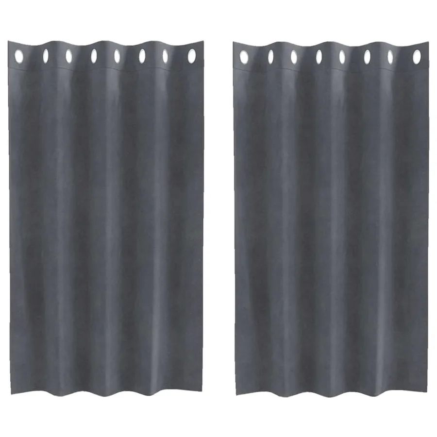 Rideaux occultants 2 pcs Gris clair 140 x 140 cm Velours - 2