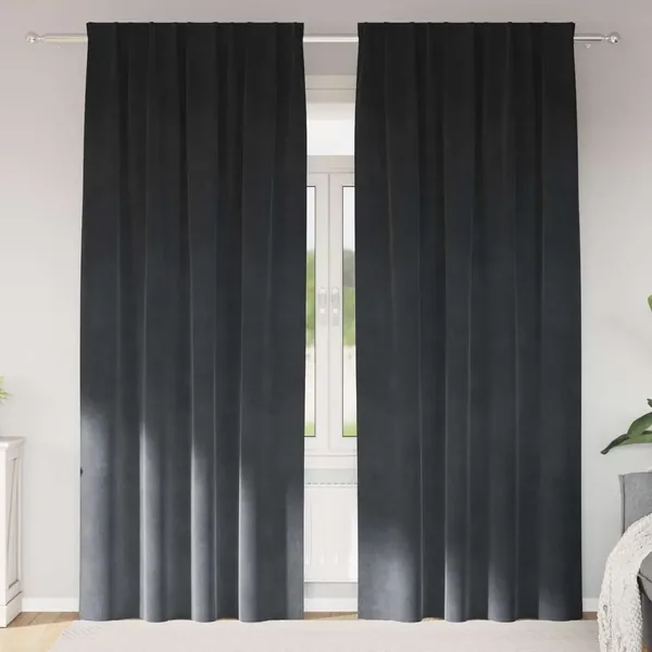 Rideaux occultants 2 pcs Gris clair 140 x 260 cm Velours