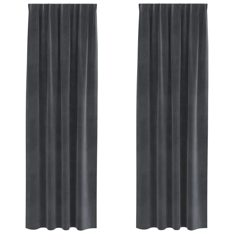 Rideaux occultants 2 pcs Gris clair 140 x 260 cm Velours - 2