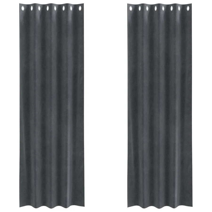 Rideaux occultants 2 pcs Gris clair 140 x 260 cm Velours - 2