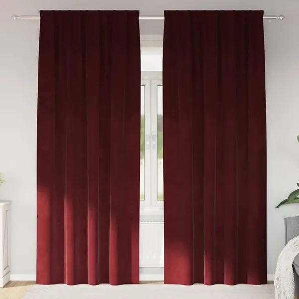Rideaux occultants 2 pcs Bordeaux 140 x 245 cm Velours