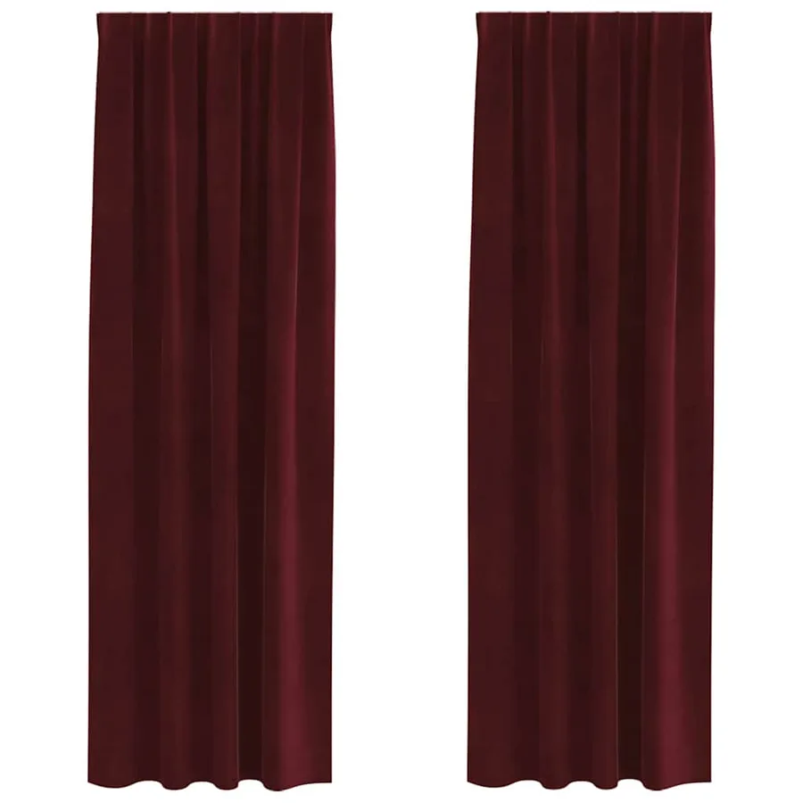 Rideaux occultants 2 pcs Bordeaux 140 x 245 cm Velours - 2
