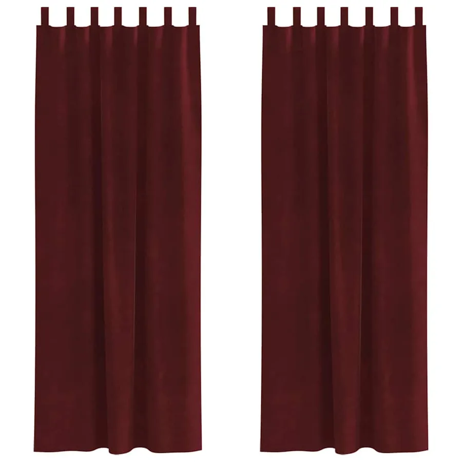 Rideaux occultants 2 pcs Bordeaux 140 x 260 cm Velours - 2