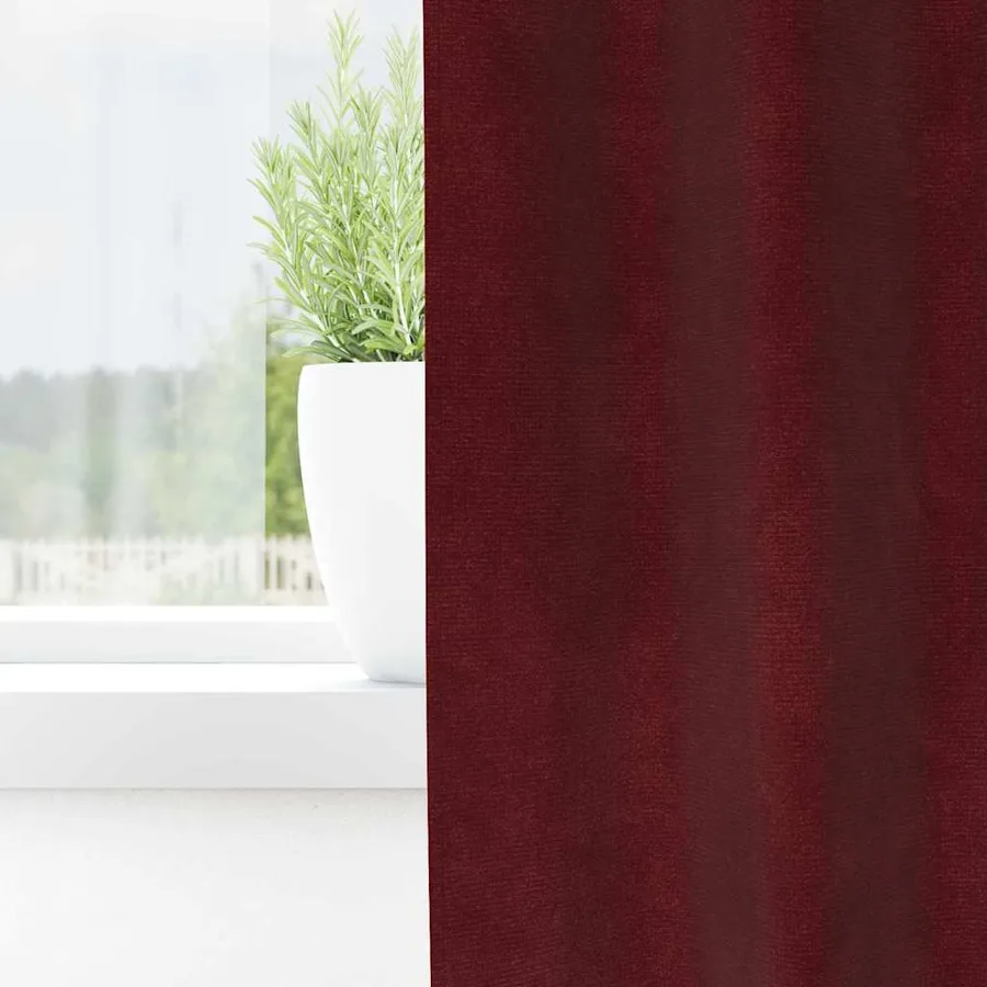 Rideaux occultants 2 pcs Bordeaux 140 x 260 cm Velours - 3
