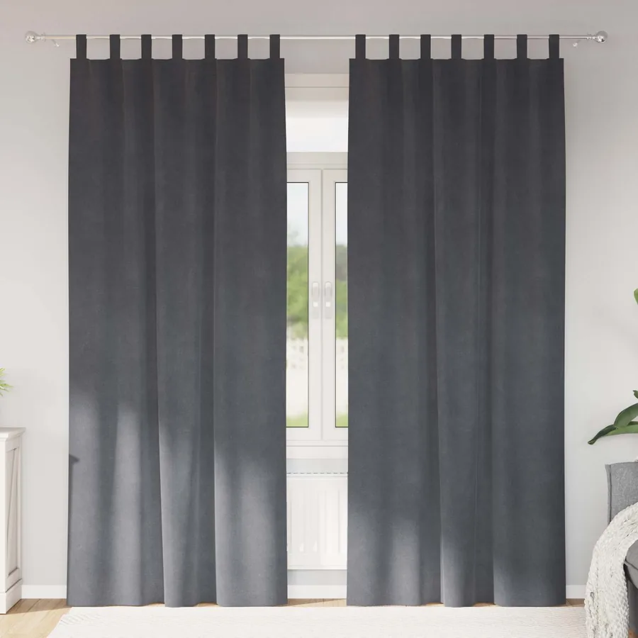 Rideaux occultants 2 pcs Gris clair 140 x 260 cm Velours